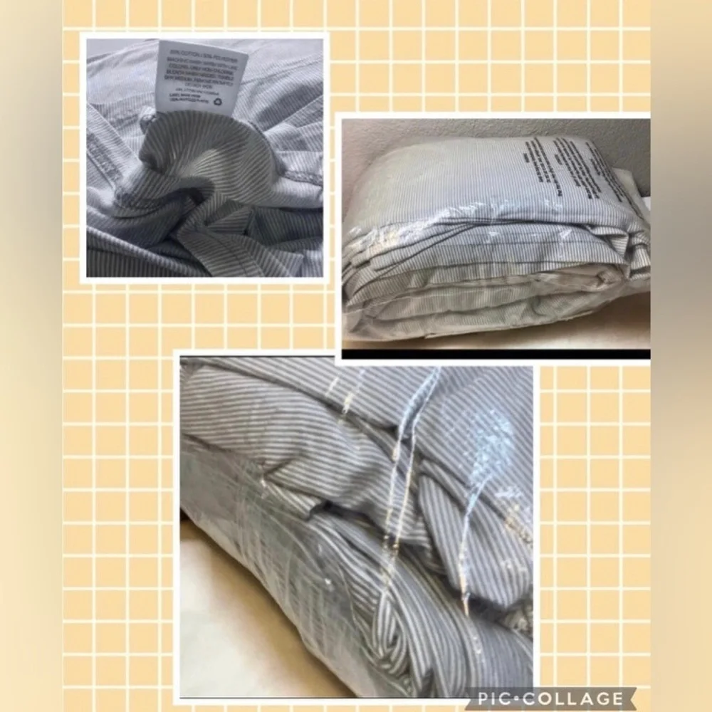 COPY - Room Essentials Jersey Sheet Set, Gray Stripe  Size Twin